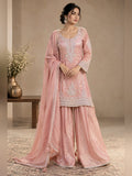Blush Tissue Sharara Suit Set