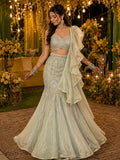 Pistachio Sequin Fishtail Lehenga Set